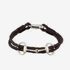 Brown Leather and Silver Snaffle Bracelet by Hiho
