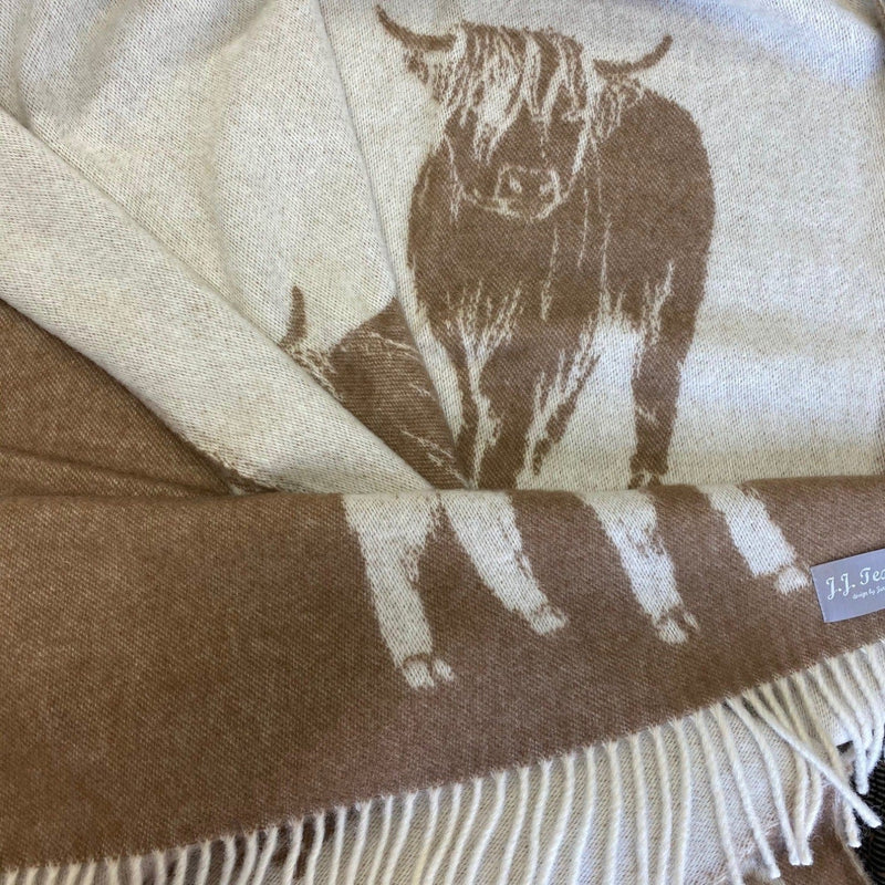 Highland Cow Pure New Wool Blanket 