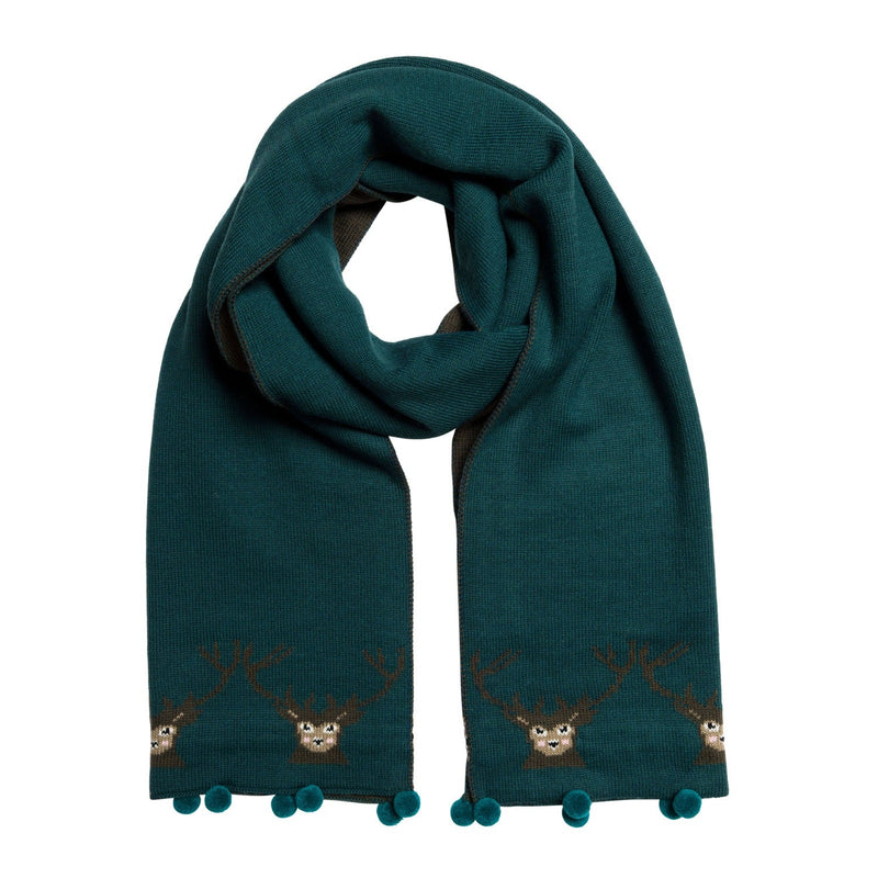 Highland Stag Knitted Scarf by Sophie Allport - Gallop Guru