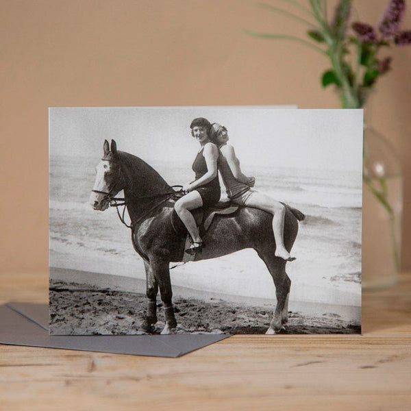 'Hitching A Lift' Horse Greeting Card - Gallop Guru