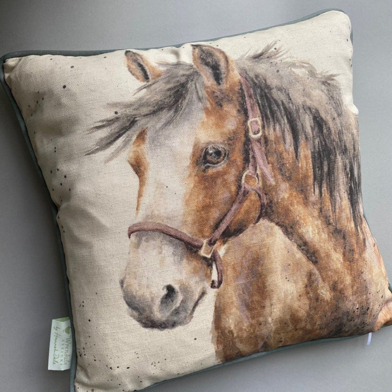 Horse Illustrated Linen Cushion by Hannah Dale - Gallop Guru