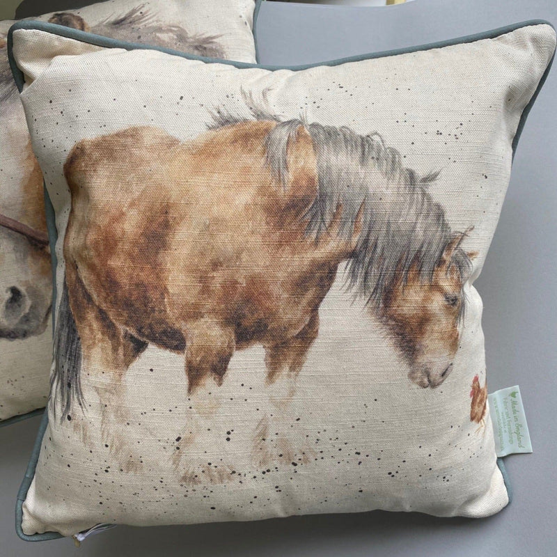 Horse Design Illustrated Linen Cushion by Hannah Dale - Gallop Guru