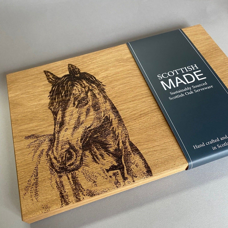 "Horse Portrait" Oak Chopping Board - Gallop Guru