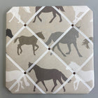 Horse Print Linen Covered Pin Board - Gallop Guru