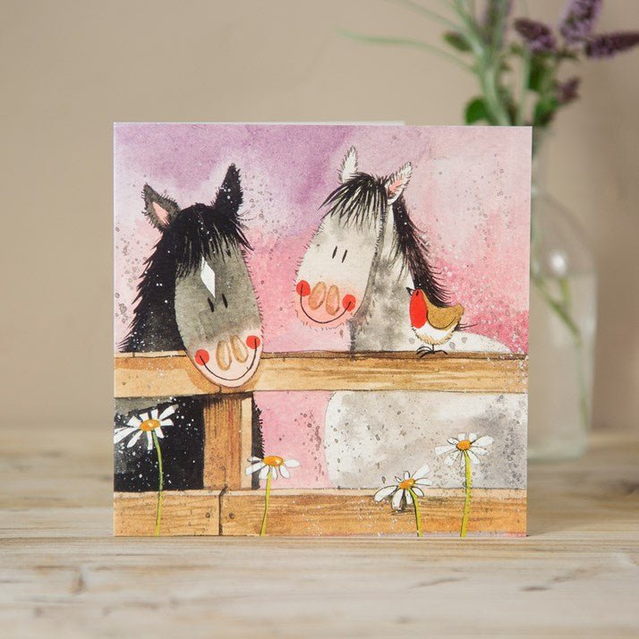 Horse Whispers Greeting Card by Alex Clark - Gallop Guru