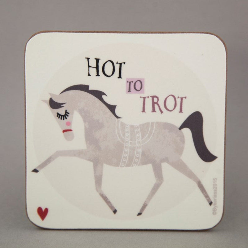 Hot to Trot Horse Design Drinks Coaster - Gallop Guru