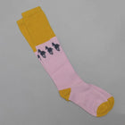 Ladies' Pink & Navy Long Lambswool Horse Socks - Gallop Guru