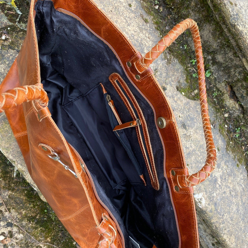 Leather Snaffle Detail Tote Bag - Gallop Guru