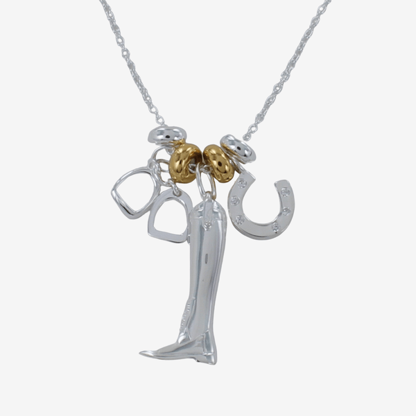 Limited Edition Sterling Silver Riding Boot and Charm Necklace - Gallop Guru
