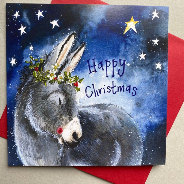 Little Donkey Christmas Charity Cards Pack of 5 by Alex Clark - Gallop Guru