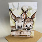 Pair of Donkeys Watercolour Card - Gallop Guru