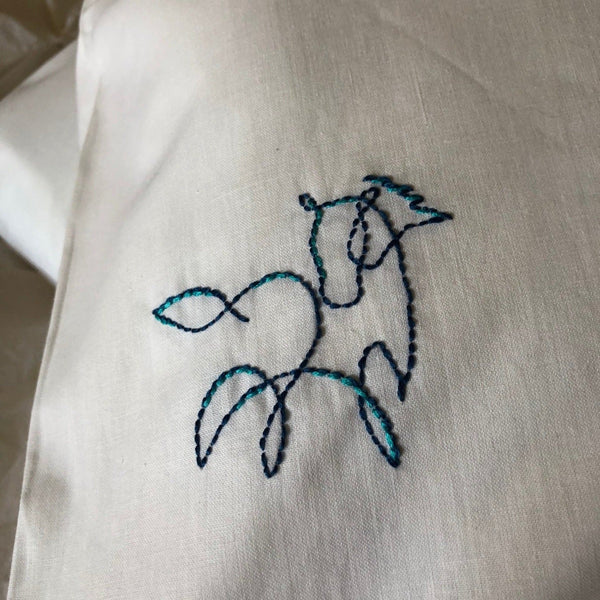 Pair of Embroidered Pillow Cases - Gallop Guru