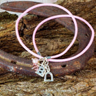 Personalised Equestrian Jewellery Pink Leather Silver Charm Bracelet - Gallop Guru