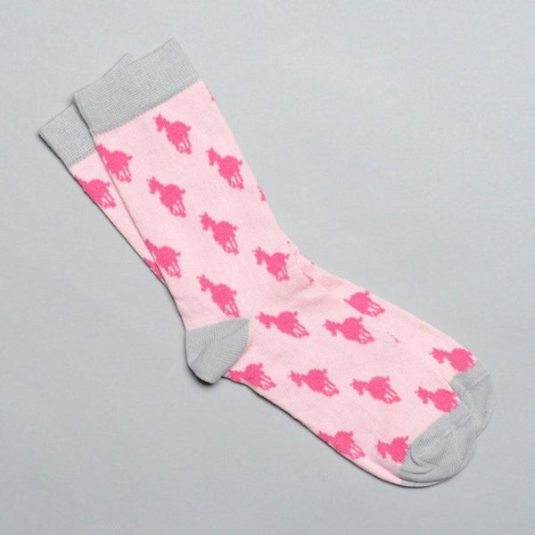 Pink Cotton Girls' Horse Socks - Gallop Guru