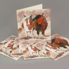 Ponies in the Snow - Pack of 5 Charity Christmas Cards by Alex Clark - Gallop Guru