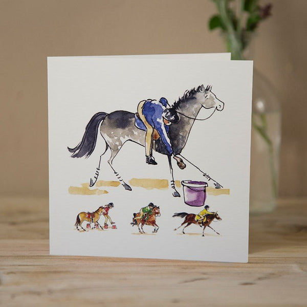 'Pony Club Games' Horse Greeting Card - Gallop Guru
