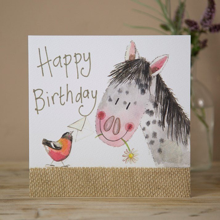 'Pretty Pony' Horse Birthday Card by Alex Clark - Gallop Guru