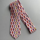 Pure Silk Horse Head Tie with Soft Pink Background - Gallop Guru