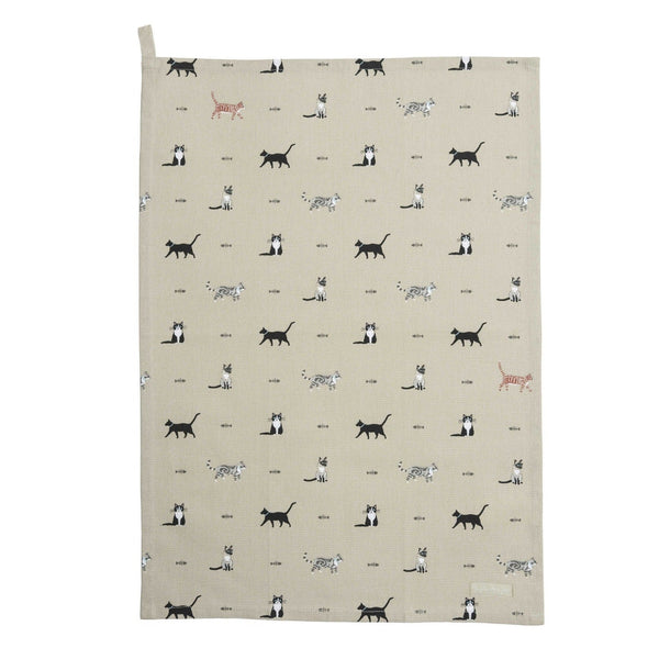 Purrfect Cats Cotton Tea Towel by Sophie Allport - Gallop Guru