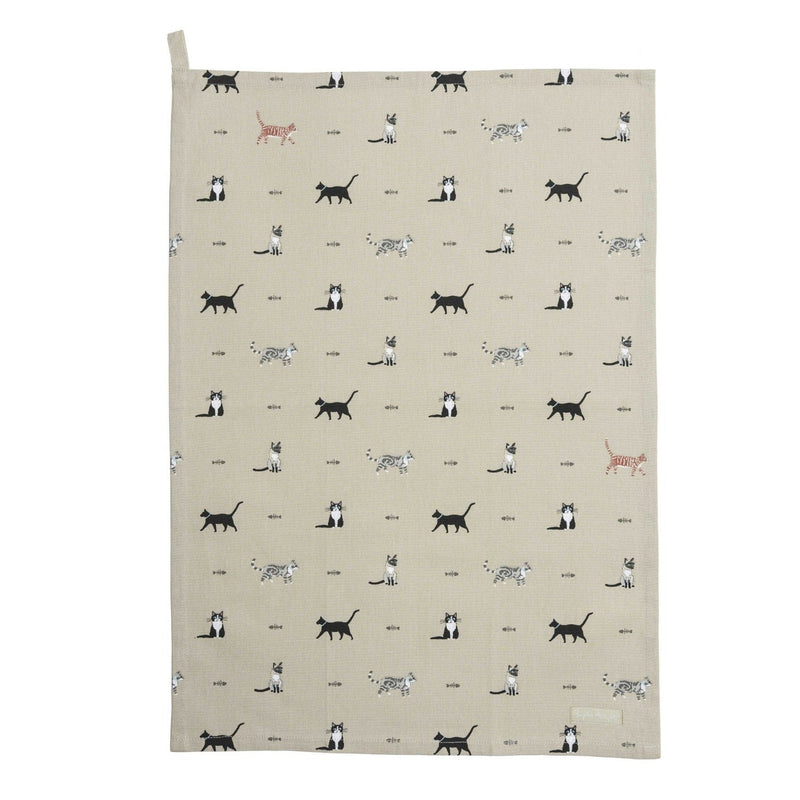 Purrfect Cats Cotton Tea Towel by Sophie Allport - Gallop Guru