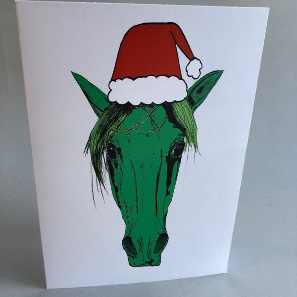Quirky Horse Head Christmas Card - Gallop Guru