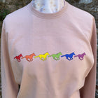 Rainbow Horses and Blush Coloured Equestrian Sweatshirt - Gallop Guru