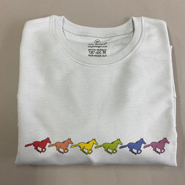 Rainbow Horses Designed Sweatshirt - Gallop Guru
