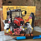 Red Tractor Designed Greeting Card by Alex Clark - Gallop Guru