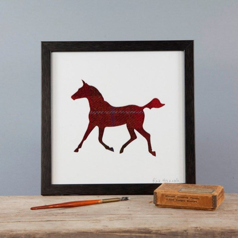 Red Tweed Trotting Horse Silhouette Picture - Gallop Guru
