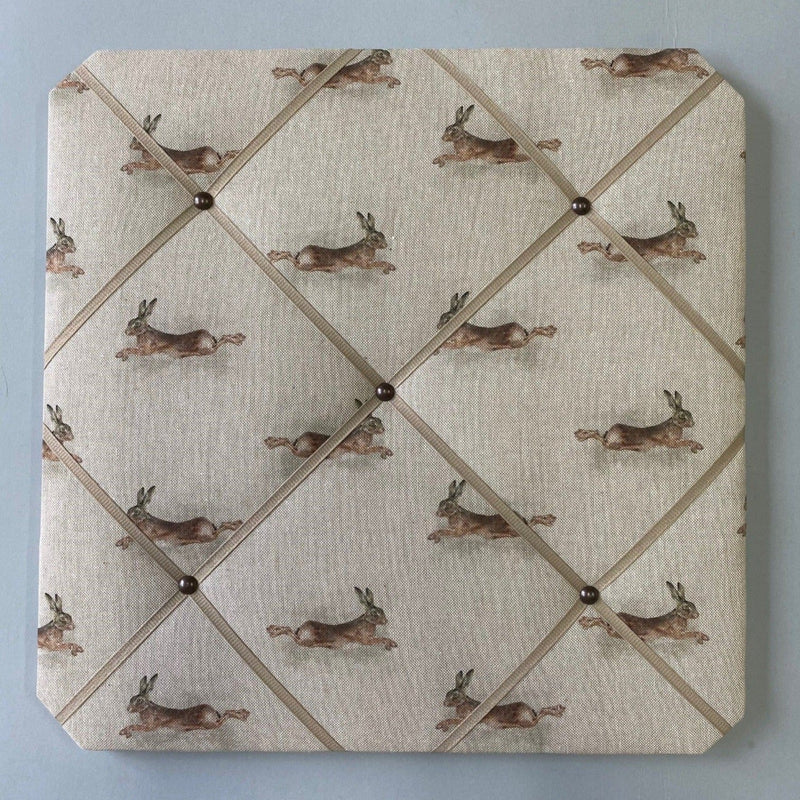 Running Hares Linen Print Pin Board - Gallop Guru