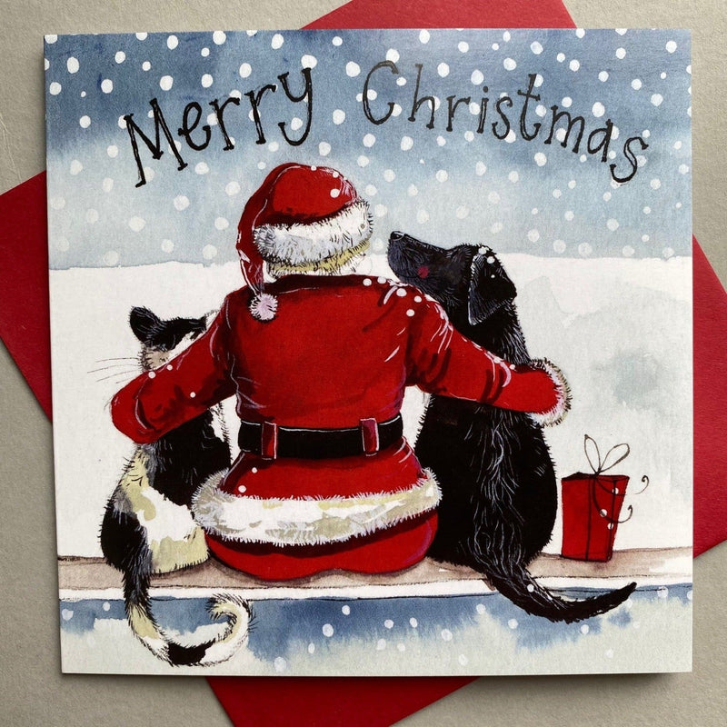 "Santa and His Friends" Charity Christmas Card Pack of 5 by Alex Clark - Gallop Guru