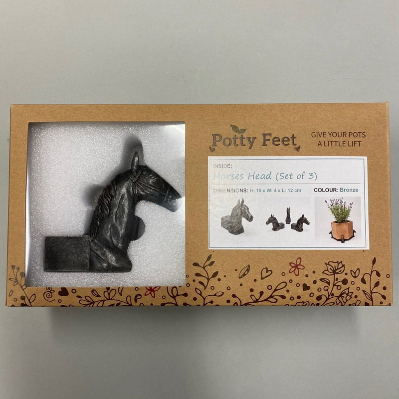 potty feet plant pot feet Set of Three Sitting Horse Potty Feet | Equestrian Gifts