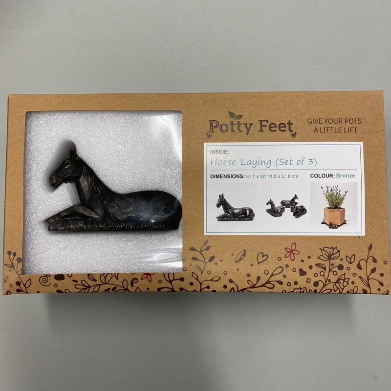 Set of Three Sitting Horse Potty Feet for Plant Pots - Gallop Guru