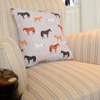 Shetland And Horses Print Cushion Cover - Gallop Guru
