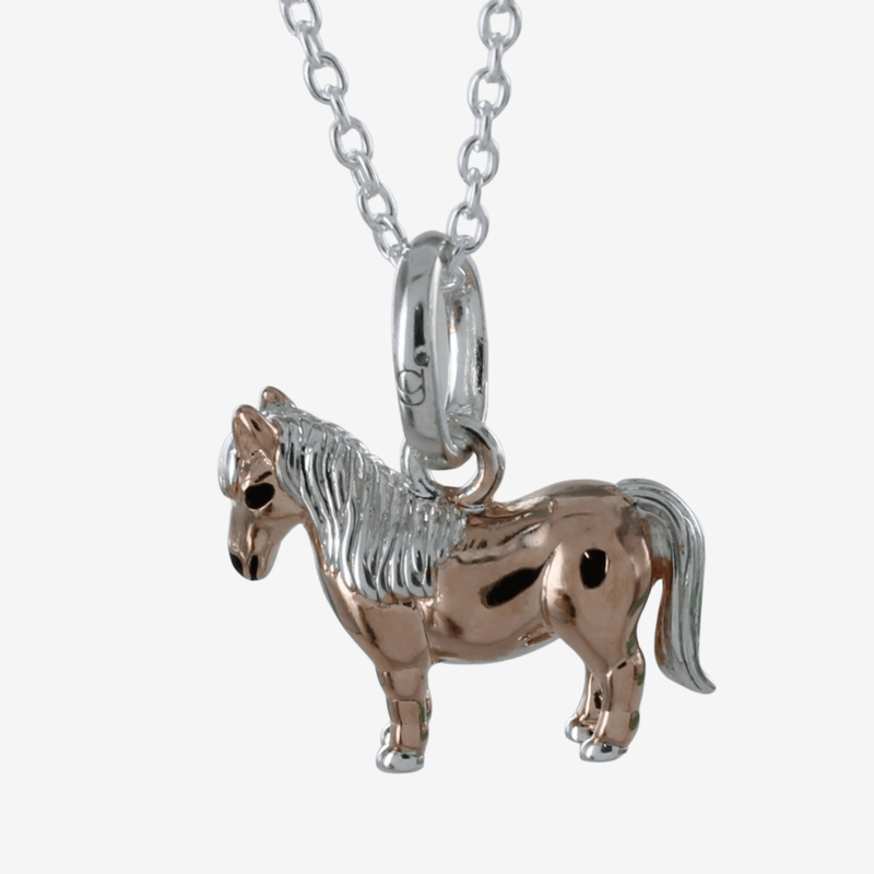 Silver and 14ct Rose Gold Pony Necklace