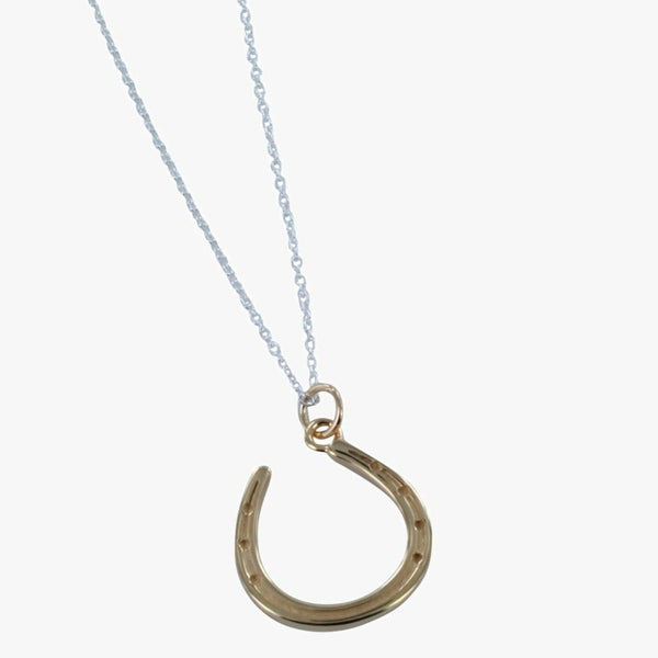 Sterling Silver and 18ct Gold Vermeil Horseshoe Necklace - Gallop Guru