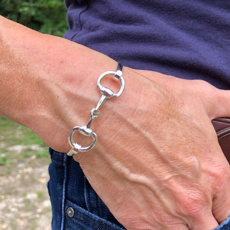 Sterling Silver Double Snaffle Bit Bangle by Hiho Silver