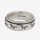 Sterling Silver Galloping Horse Spinner Ring by Hiho Silver - Gallop Guru