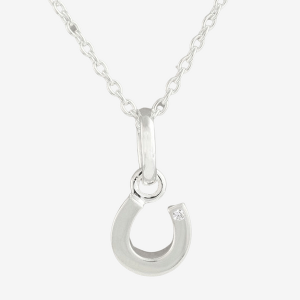 Silver Horse Necklace U Shape Horseshoe Pendant Necklace For Women
