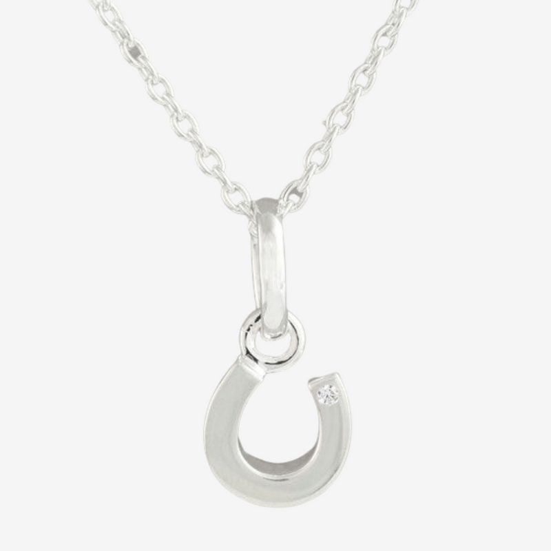 Sterling Silver Horseshoe and Diamond Necklace by Gemma J