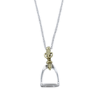 Sterling Silver Two Tone Stirrup and Buckle Necklace
