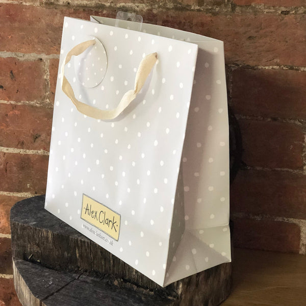Spotty Gift Bag with Ribbon Handles by Alex Clark - Gallop Guru
