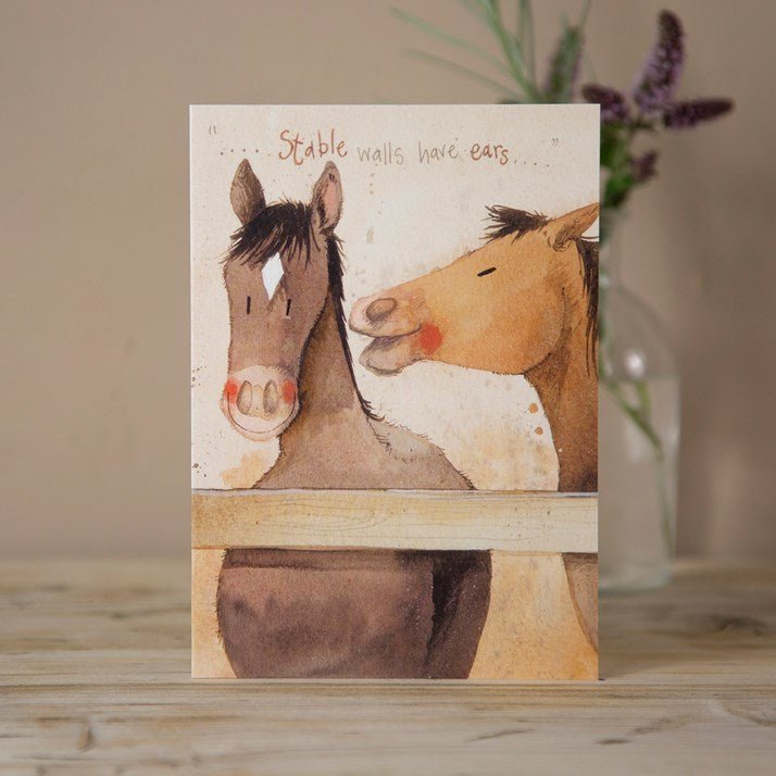 'Stable Walls' Horse Greeting Card by Alex Clark - Gallop Guru