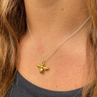 Sterling Silver and 18ct Gold Plate Bumble Bee Necklace - Gallop Guru