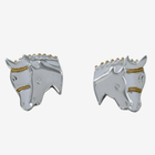 Sterling Silver and Gold Mare and Foal Head Stud Earrings