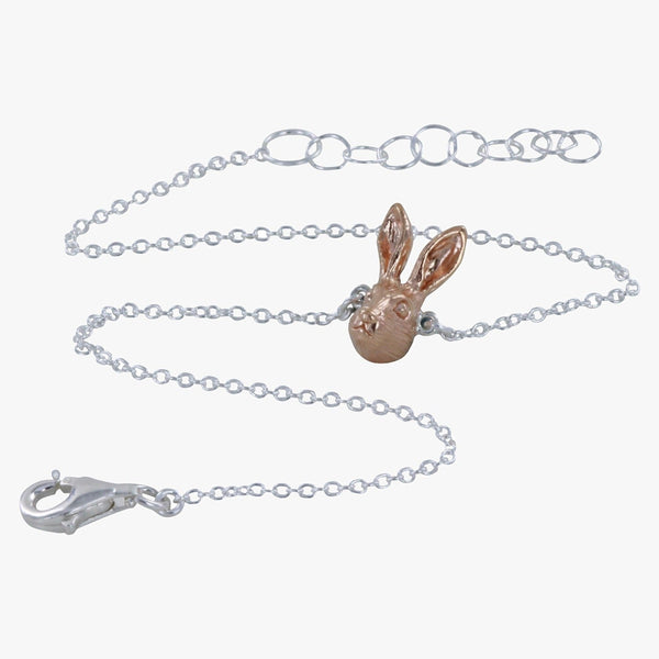 Sterling Silver and 18ct Rose Gold Hare Bracelet