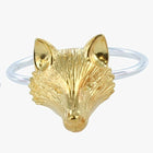 Sterling Silver and Gold Plate Adjustable Fox Ring - Gallop Guru