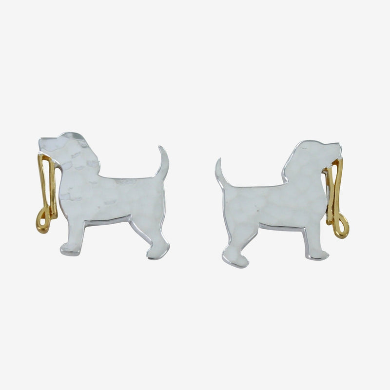 Sterling Silver and Gold Plate Spot the Dog Stud Earrings - Gallop Guru