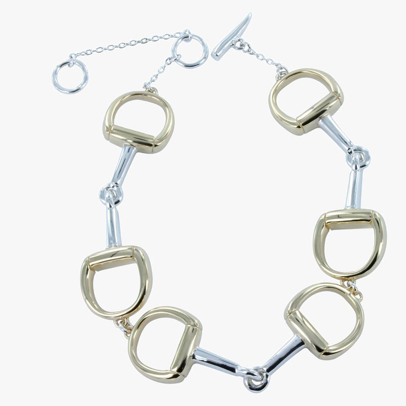 Sterling Silver and Gold Snaffle Bracelet