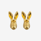 Sterling Silver and Gold Plated Hare Head Stud Earrings - Gallop Guru